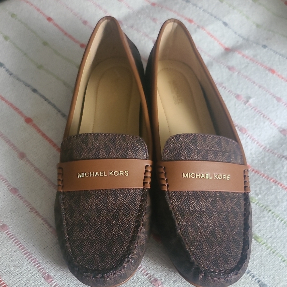 Michael Kors Leopard Print and Tan Loafers